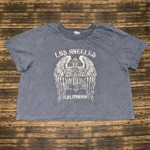 Messy Bun Just Chillin Los Angeles California Graphic T Shirt Women's Size M